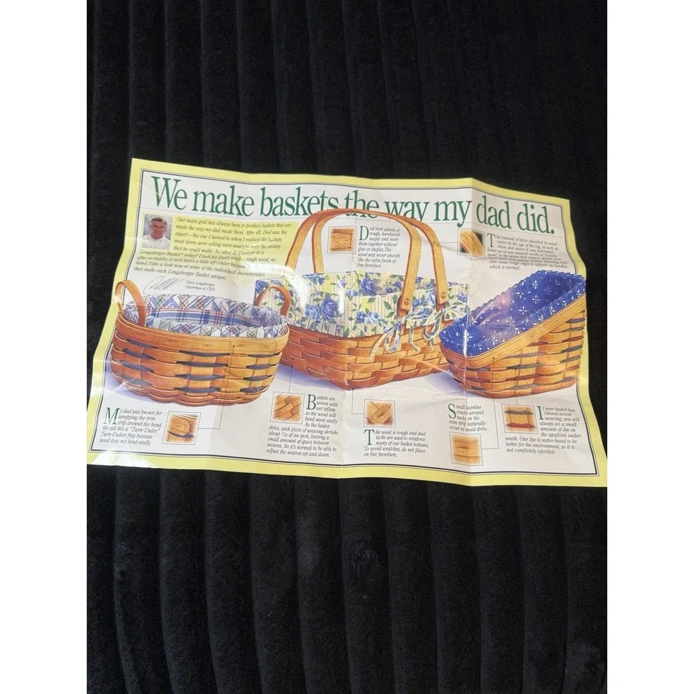 1998 MINI LONGABERGER WALL HANGING / FREE STANDING BASKET W/ PROTECTOR/ Liner